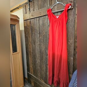 Ombre red cotton dress, size XL
